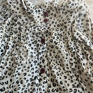Leopard Print skirt with Red Buttons